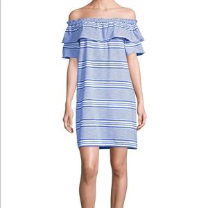 Vineyard Vines off-the-shoulder striped dress